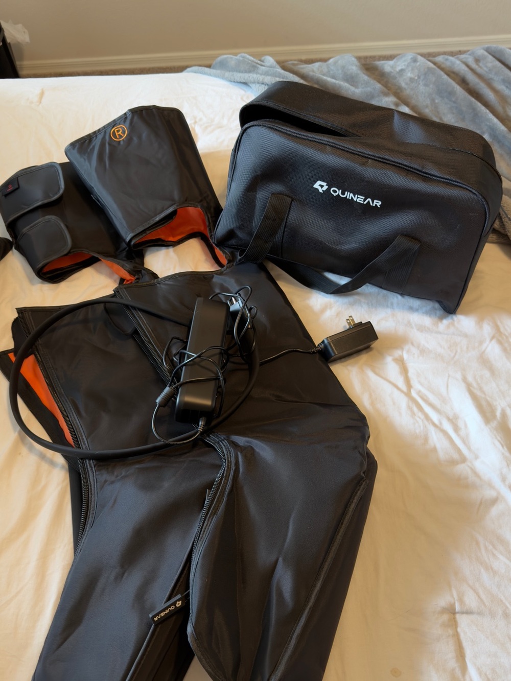 Black Compression Recovery Suit with Carry Bag